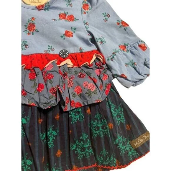 Matilda Jane Choose you own path Feeling Festive Tunic Top Dress Girls Size 2 Ex - Picture 6 of 7